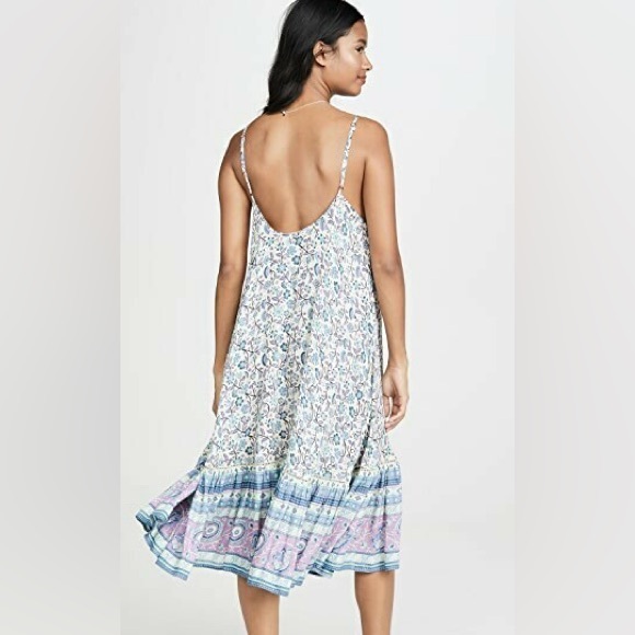 Spell & The Gypsy Dahlia Strappy Dress Dusty Blue (size small) - Picture 2 of 10